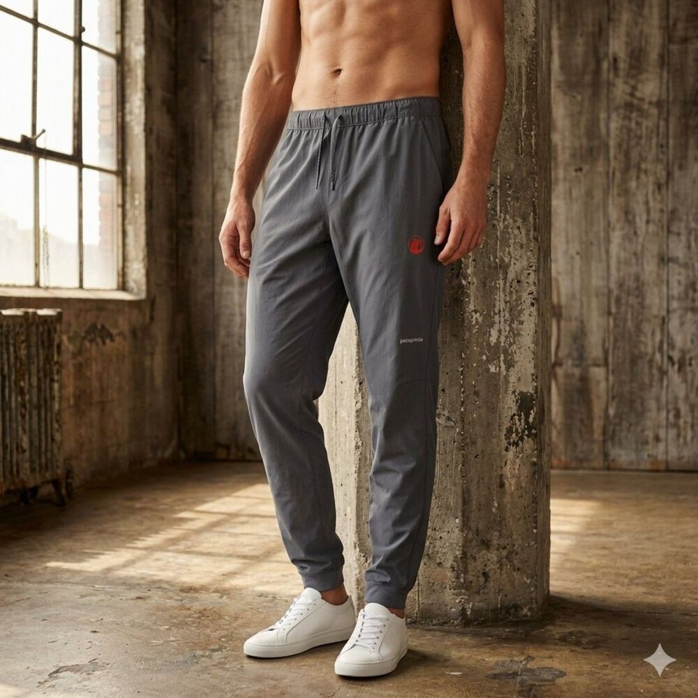 Patagonia Terrebonne Joggers Mens L Gray Lightweight Ripstop Running Pants